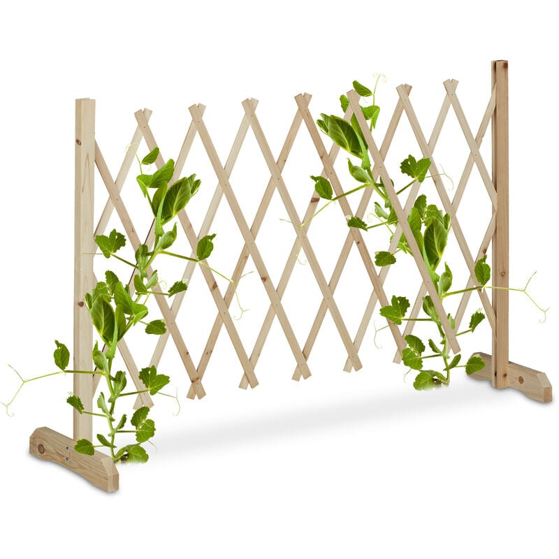 foto del prodotto grigliato in legno per rampicanti, allungabile 180 cm, graticolato per piante, per giardino, balcone, naturale relaxdays