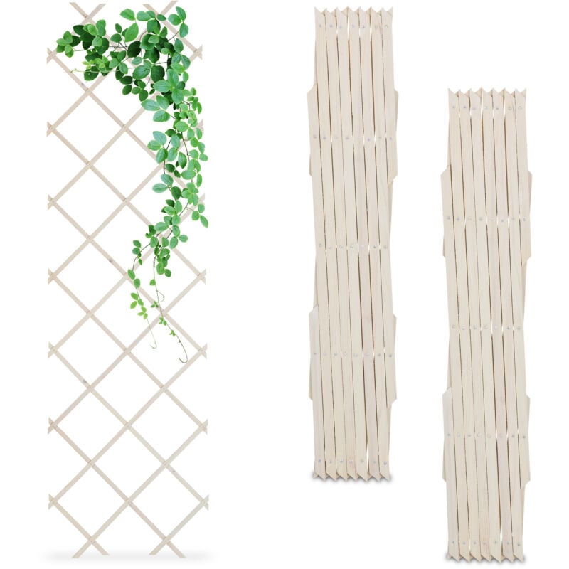 foto del prodotto grigliato in legno per rampicanti allungabile 180x60 cm, set 3 tralicci piante da giardino e balcone, bianco relaxdays