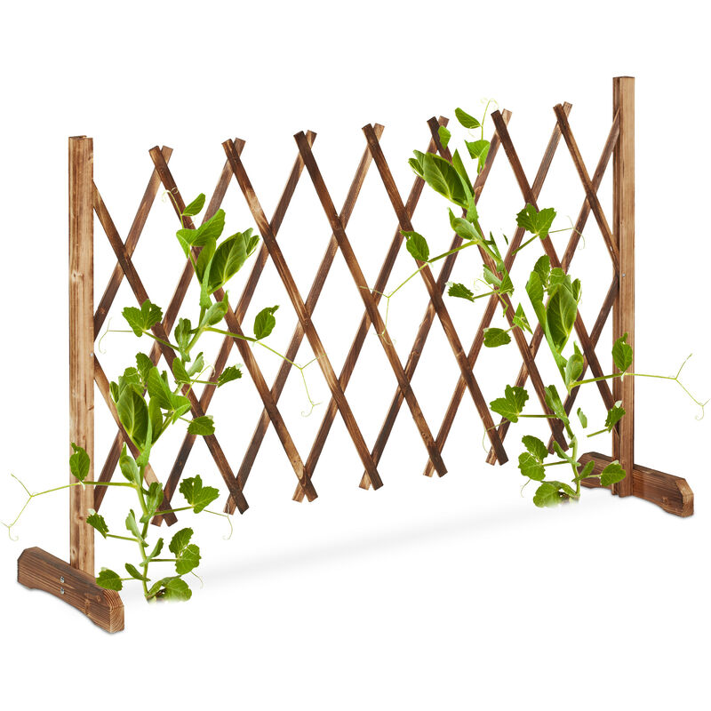 foto del prodotto grigliato in legno per rampicanti, allungabile 185 cm, graticolato per piante, per giardino, balcone, marrone relaxdays