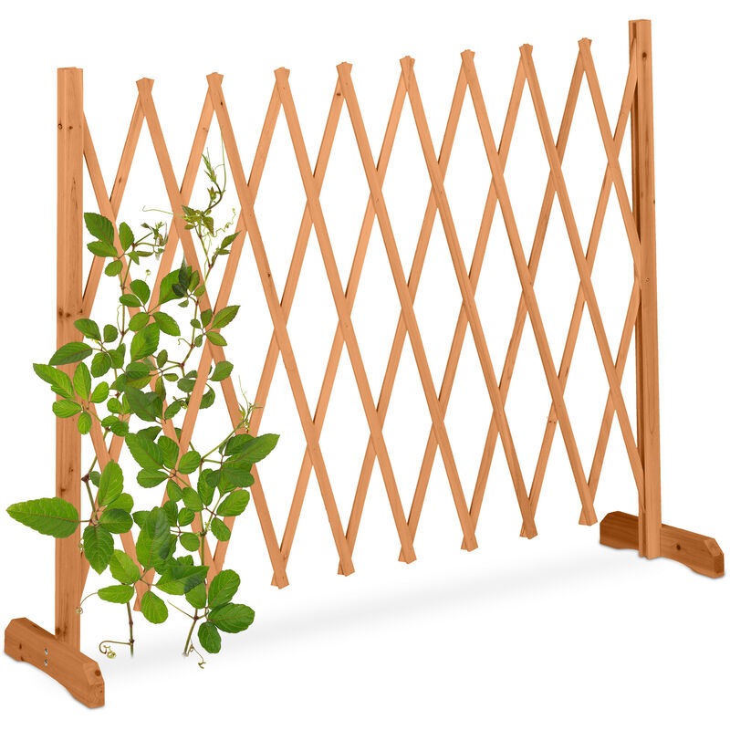 foto del prodotto grigliato in legno per rampicanti, allungabile 275 cm, graticolato per piante, giardino e balcone, arancione relaxdays