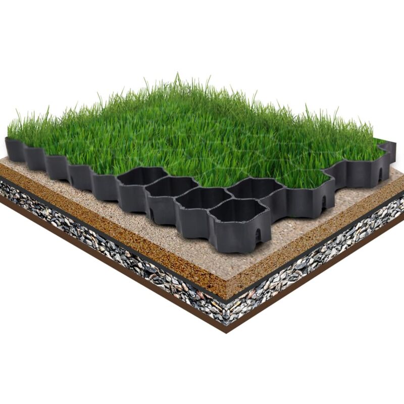 foto del prodotto griglie per l erba 16 pz nere 60x40x3 cm in plastica vidaxl