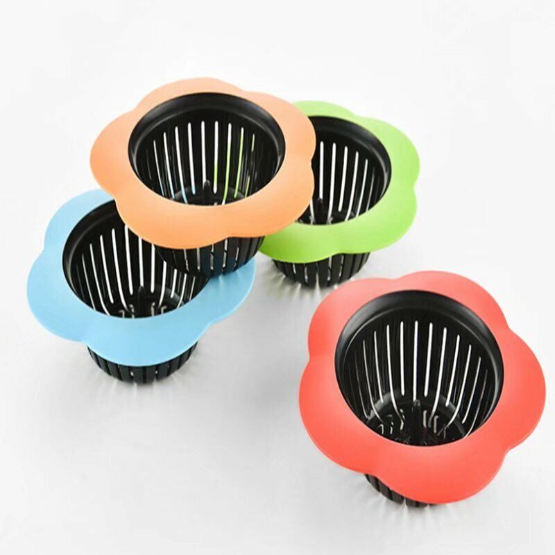 foto del prodotto griglie set di 4 filtri per lavello in plastica e silicone, facili da pulire