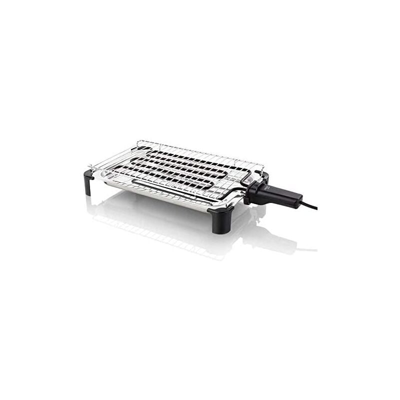foto del prodotto grilie griglia elettrica 2000w, impugnatura anti calorica, vaschetta di raccolta in acciaio inox, elemento riscaldante mobile per una facile