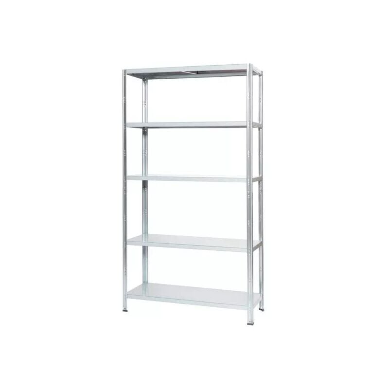 foto del prodotto grima scaffale in metallo bianco ad incastro con 5 ripiani, 100x40x187 cm portata 80 kg