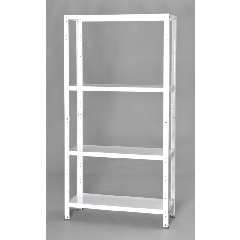 foto del prodotto grima scaffale in metallo bianco in kit con 4 ripiani, 75x30x145 cm portata 40 kg