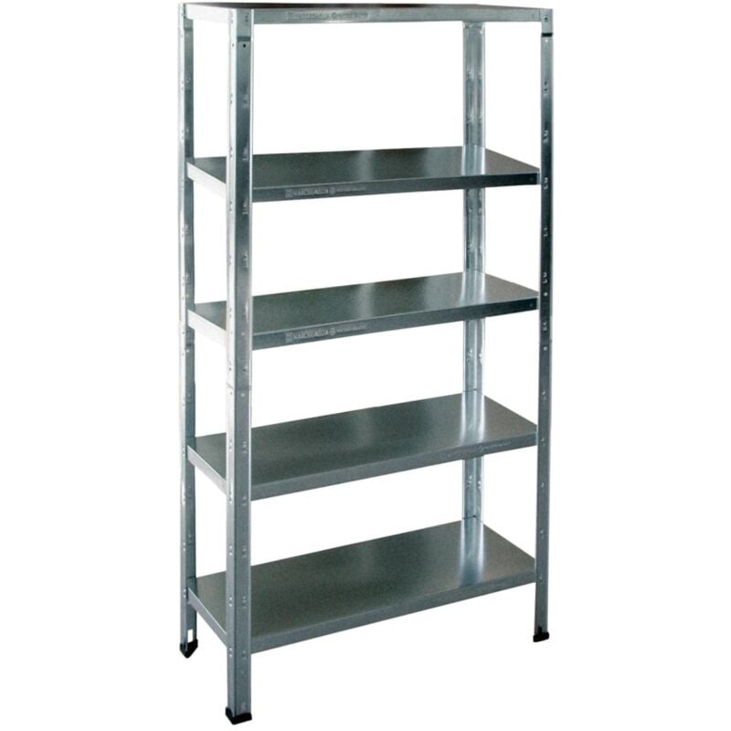 foto del prodotto grima scaffale metallico in kit zincato con 5 ripiani e portata totale 325 kg, 100x40x185 cm