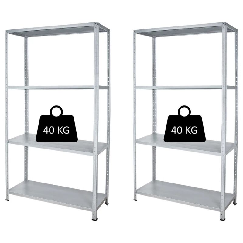 foto del prodotto grima scaffali in metallo mini a bullone con 4 piani, 75x30x138 cm portata 40 kg