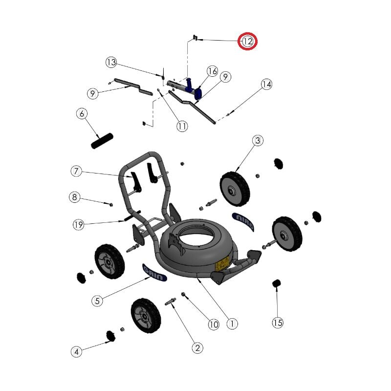 foto del prodotto grin clip leva altezza grande originale rasaerba tagliaerba hm37 hm46 prt 0152