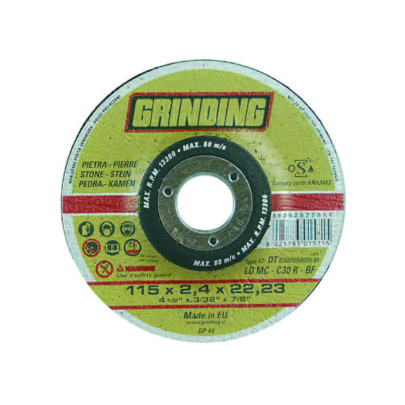 foto del prodotto grinding dischi da taglio e da sgrosso centro depresso per marmo mm.115 mm.115x6,4 foro 22,2 da sgrosso per marmo