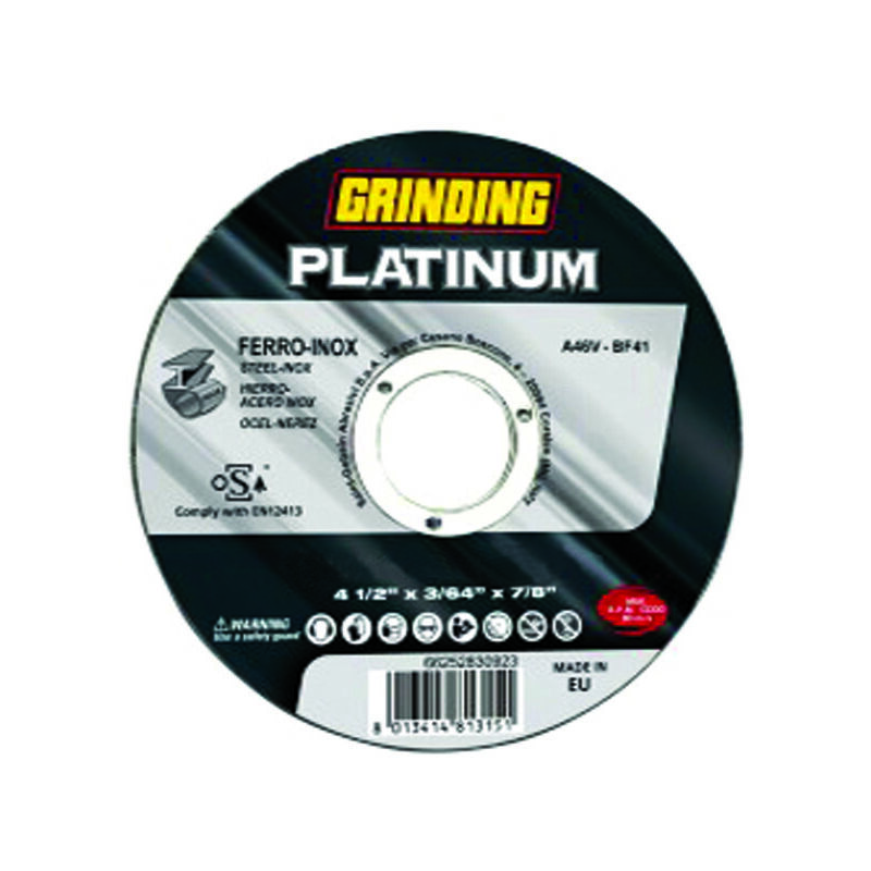 foto del prodotto grinding dischi da taglio sottile platinum centro piano per ferro inox mm.115x1.6 foro 22,23 da taglio per ferro inox