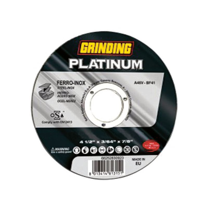 foto del prodotto grinding dischi da taglio sottile platinum centro piano per ferro inox mm.115x1 foro 22,23 da taglio per ferro inox