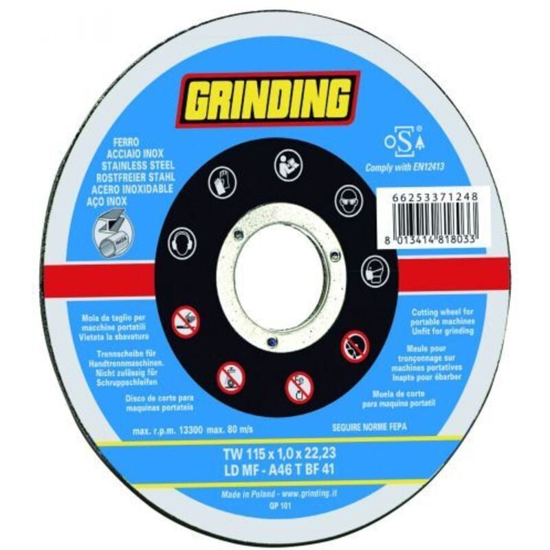 foto del prodotto grinding disco abrasivo piano per inox mm. 115x1,6x22,23 special edition 50 pz