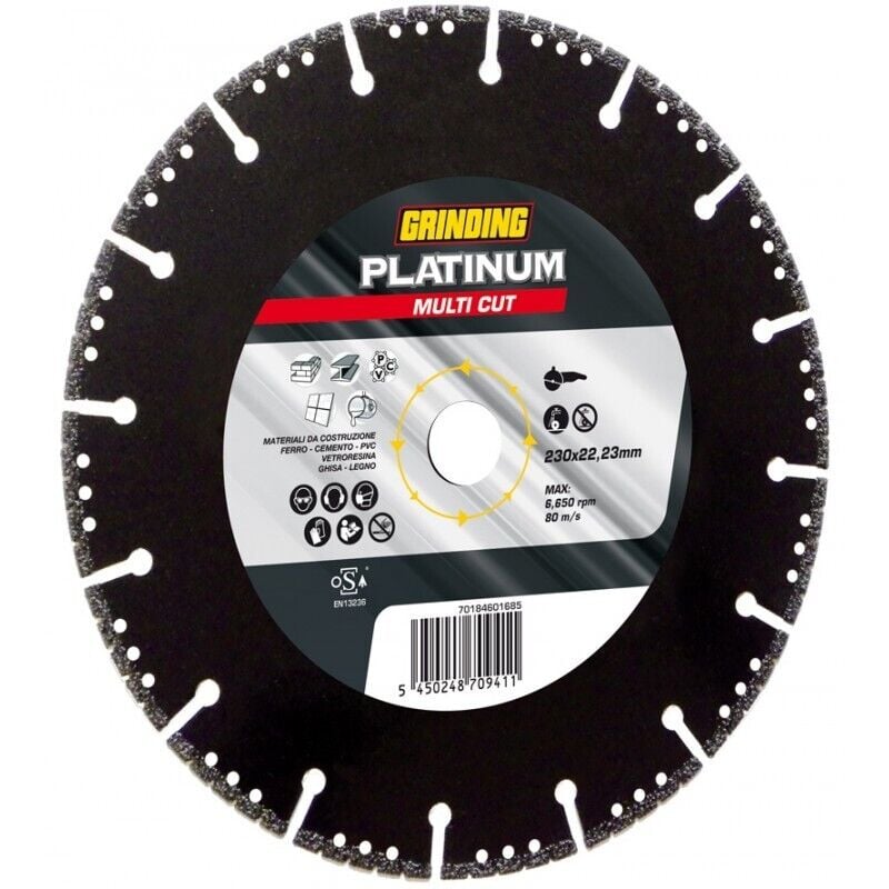 foto del prodotto grinding disco diamantato platinum multi cut universale 230 mm piastrelle cemento ferro