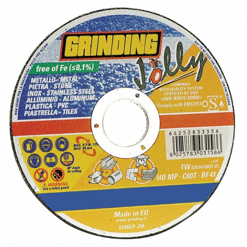foto del prodotto grinding disco jolly universale d.230x1,9. prezzo per 1 pezzo.