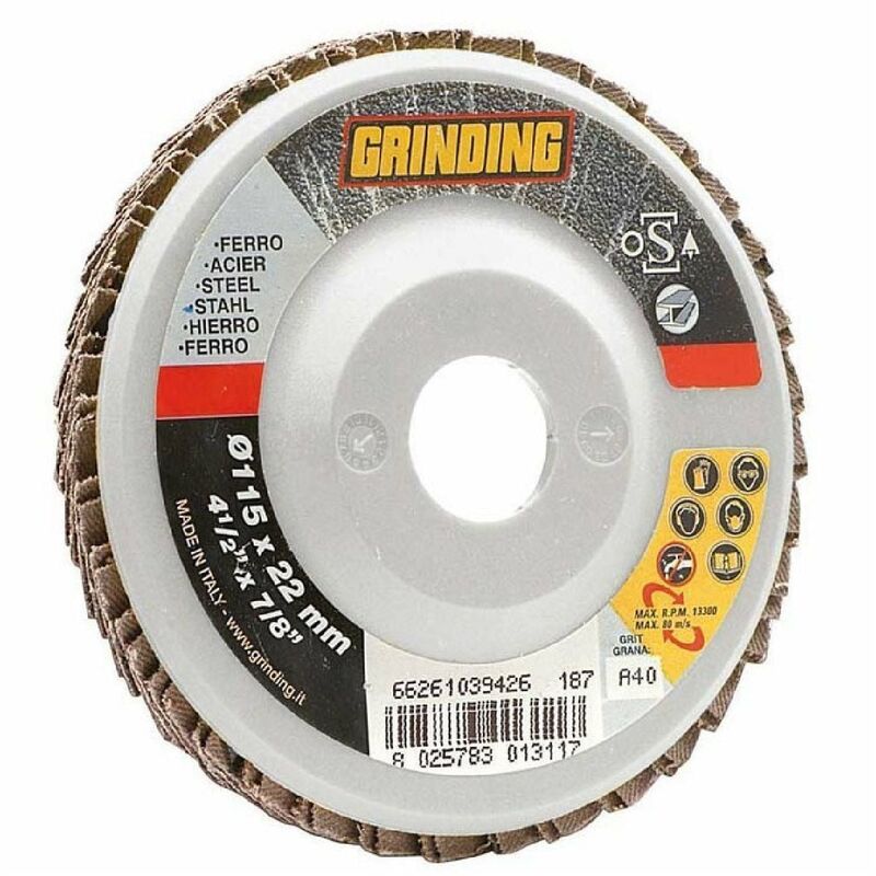 foto del prodotto grinding disco lamellare con supporto in nylon abrasivo per ferro, legno e plastica 115 mm 100 gr 1 pezzo