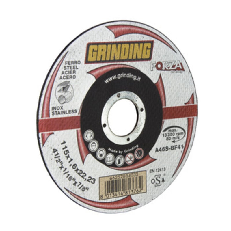 foto del prodotto grinding forza disco piano x ferro 115x1,6. prezzo per 1 pezzo.