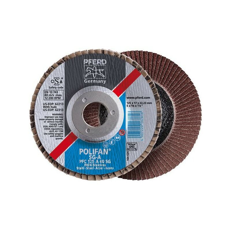 foto del prodotto grinding gamma 125 millimetri 12 200 giri min , polifan sg a, grado 40, legge modello