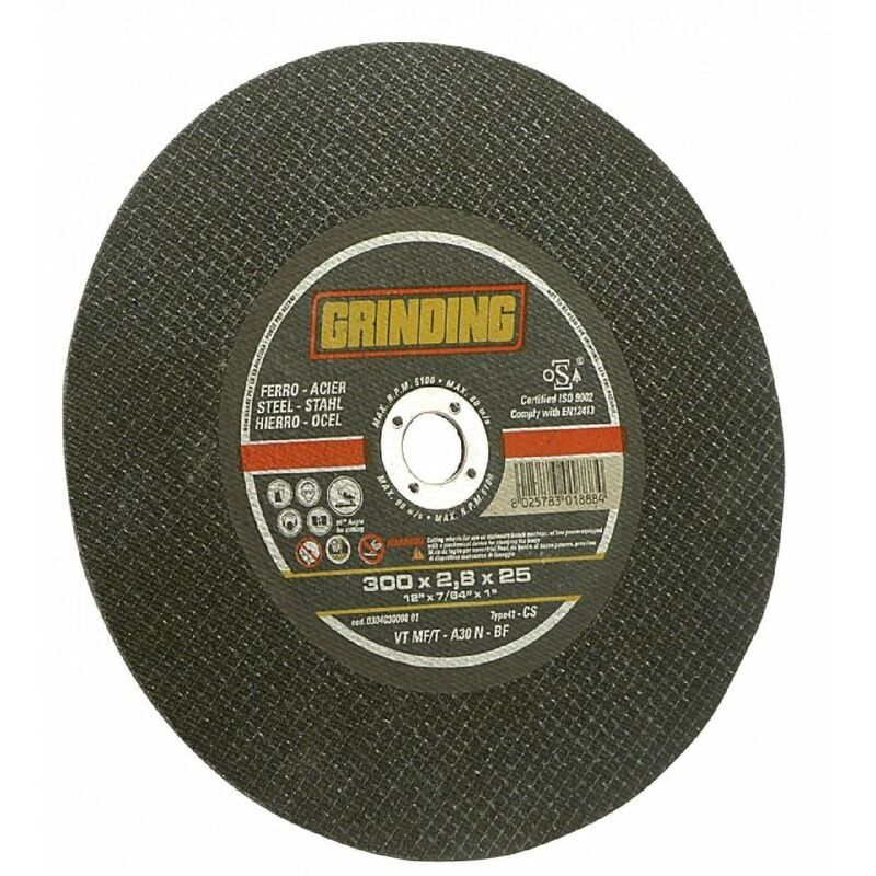 foto del prodotto grinding mola abrasiva per il taglio di ferro e acciaio inox a centro piano 300 x 3.5 foro 30 mm