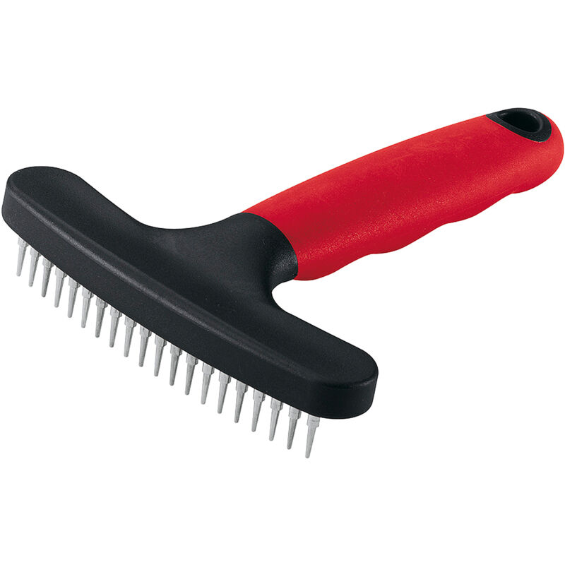 foto del prodotto gro 5846 pettine a rastrello a denti corti per cani con pelo medio e lungo. variante gro 5846 - misure 14.8 x 11.4 x h 3 cm - - ferplast