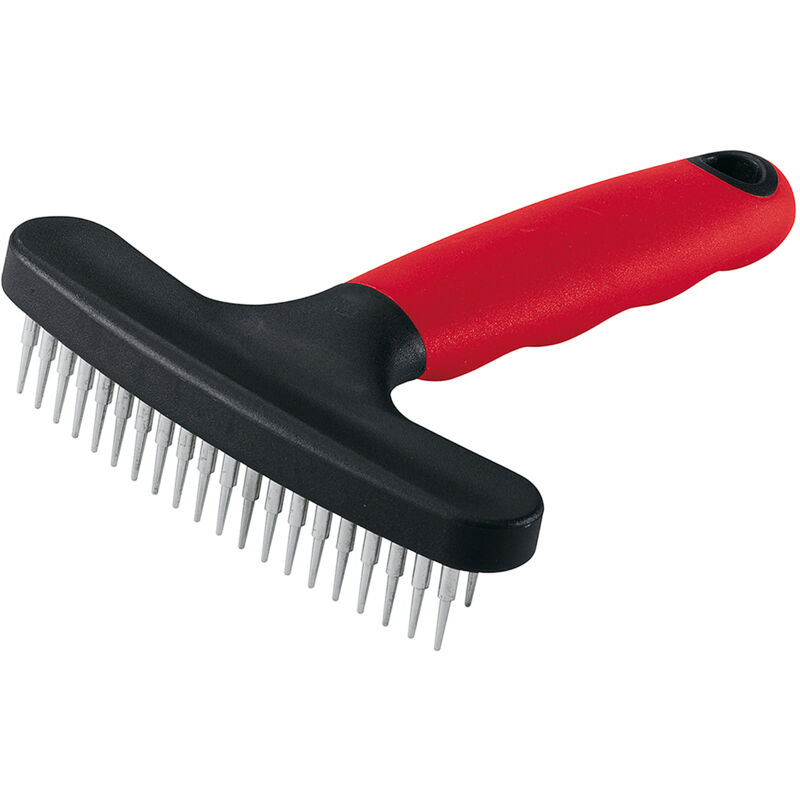 foto del prodotto gro 5850 pettine a rastrello a doppia fila rada di denti per cani dal pelo medio e lungo. variante gro 5850 misure 11 x h 15.5 cm ferplast