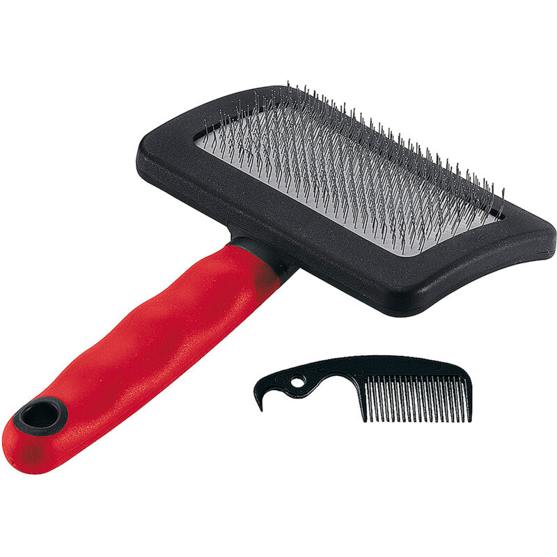 foto del prodotto gro 5948 extra large spazzola cardatrice per cani dal pelo medio e lungo. variante gro 5948 misure 19 x 12.1 x h 4.2 cm ferplast