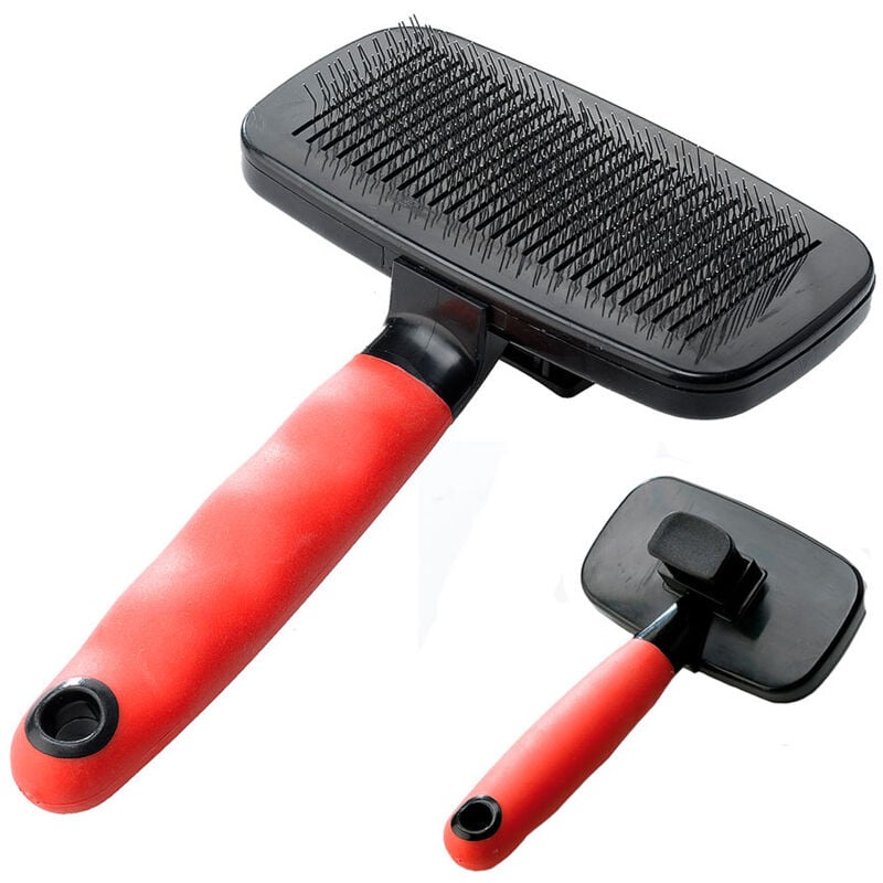 foto del prodotto gro 5956 spazzola cardatore per cani dal pelo medio e lungo. variante gro 5956 misure 12.5 x h 19 cm ferplast
