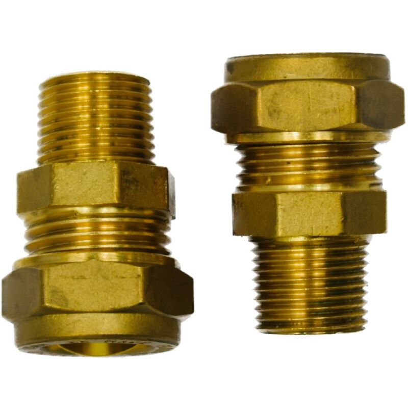 foto del prodotto grohe 127804 coppia di adattatori per raccordi uk 15 mm di compressione con filettatura maschio bsp da 3 8 pollici, ottone