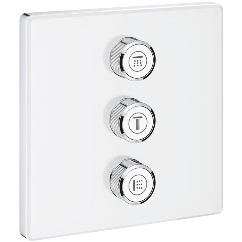 foto del prodotto grohe 29158ls0 parte esterna per rubinetto da incasso triplo, bianco, squadrato