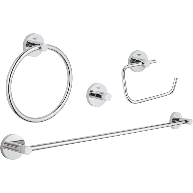 foto del prodotto grohe 40823001 set di accessori essenziali, 4 in 1, cromato