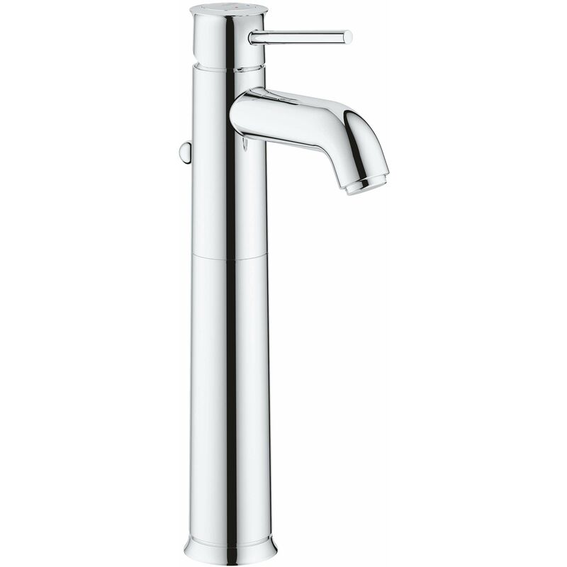 foto del prodotto grohe bauclassic miscelatore per lavabo da appoggio, con sistema di scarico, cromo 32868000