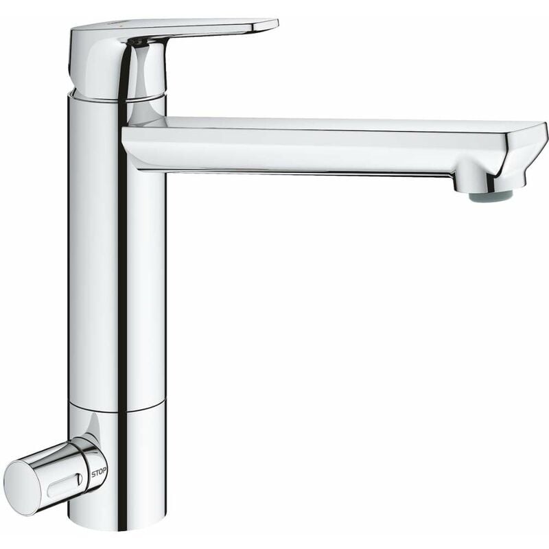 foto del prodotto grohe bauedge miscelatore da lavello con valvola di arresto, cromo 31696000