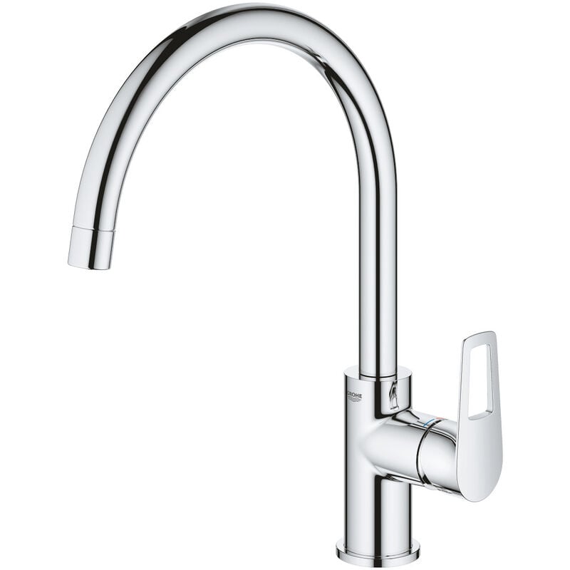 foto del prodotto grohe bauloop, miscelatore monocomando per lavabo a collo d oca, cromato g 31368001 