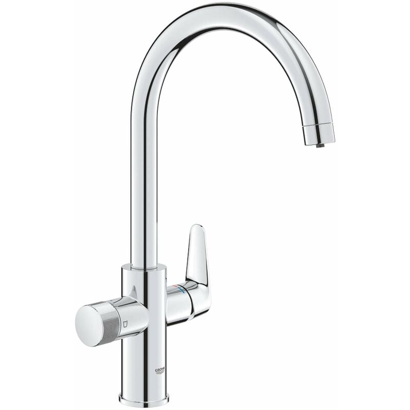 foto del prodotto grohe blue pure miscelatore da lavello startcurve con funzione di filtraggio, cromo 30592000