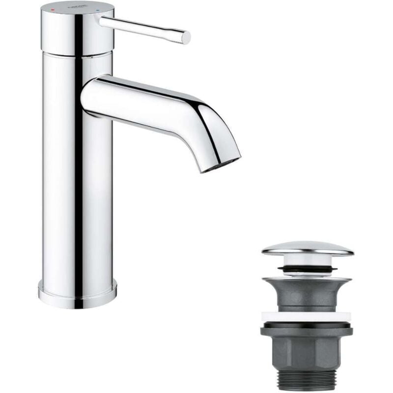 foto del prodotto grohe essence new miscelatore da lavabo con sistema di scarico push open, cromo 23797001