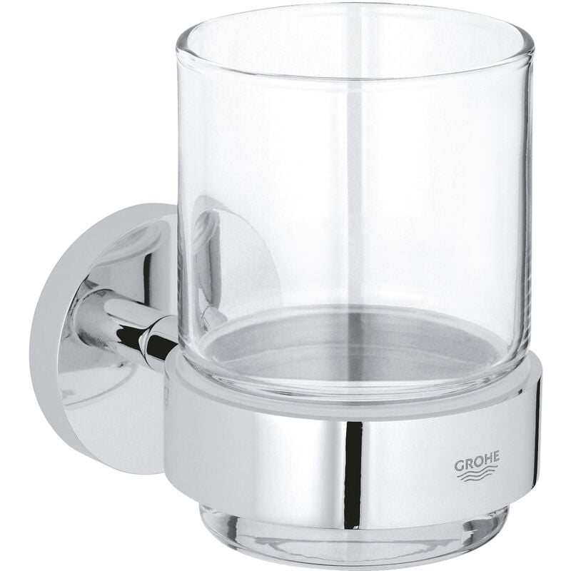 foto del prodotto grohe essentials bicchiere di cristallo con supporto, cromo 40447001 