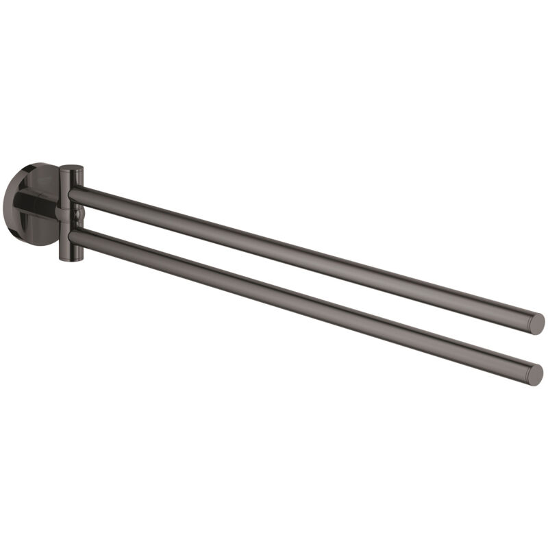 foto del prodotto grohe essentials portasciugamani in metallo con 2 bracci girevoli, grafite dura 40371a01 