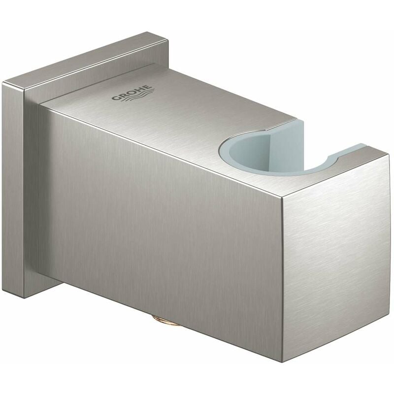 foto del prodotto grohe euphoria cube presa d acqua a muro con supporto doccia, supersteel 26370dc0