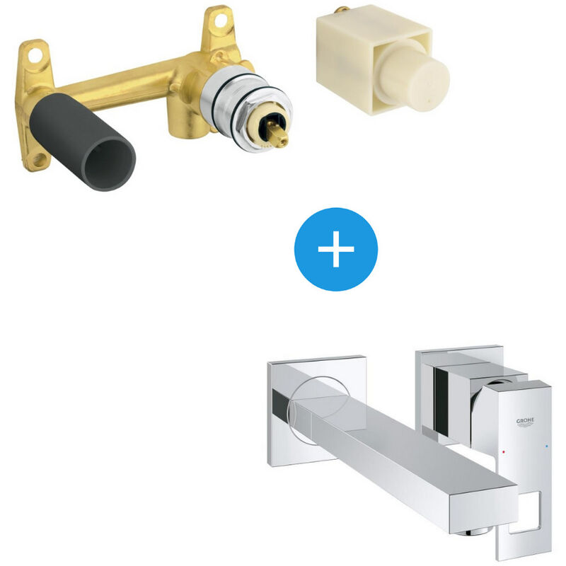 foto del prodotto grohe eurocube set miscelatore monocomando 2 fori incasso lavabo cromo taglia m corpo incasso 23447000 set 