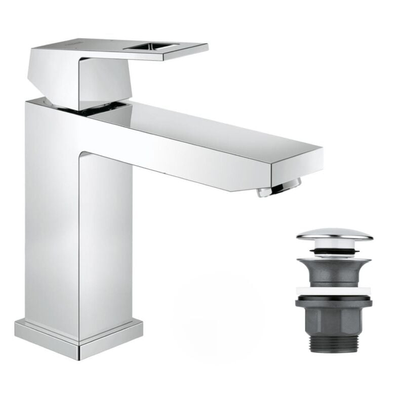 foto del prodotto grohe eurocube set miscelatore monocomando lavabo 1 2 taglia m piletta click clack per lavabo con troppopieno 23446000 clicc