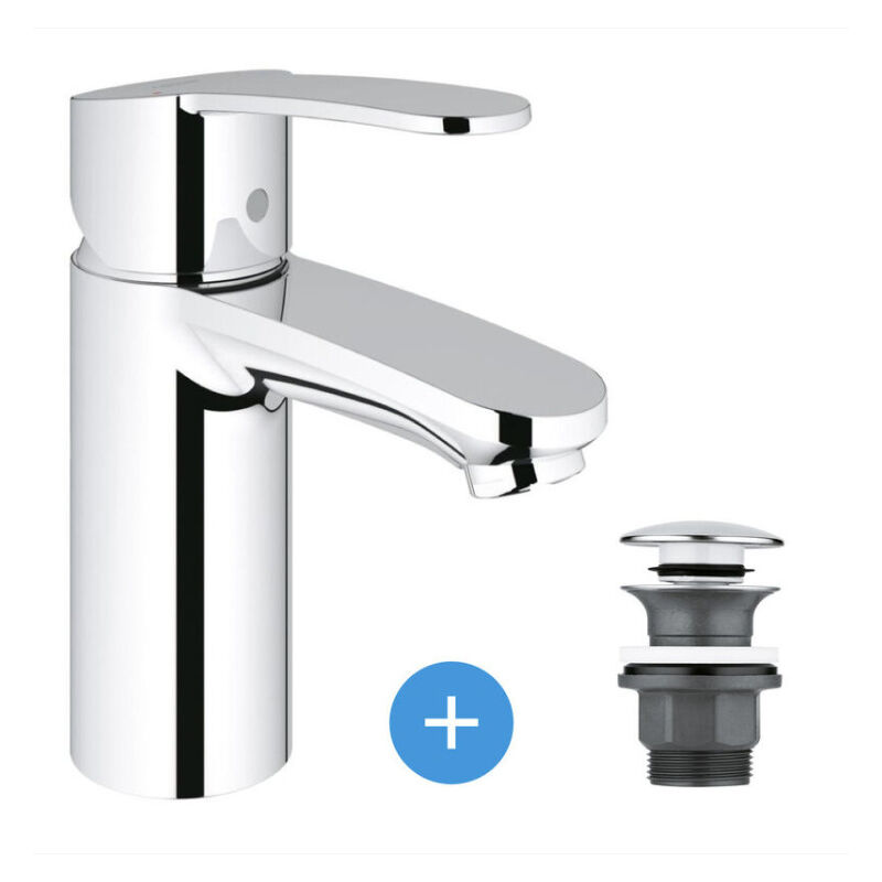foto del prodotto grohe eurostyle cosmopolitan set miscelatore lavabo misura s piletta click clack per lavabo con troppopieno 3246820e clicclac