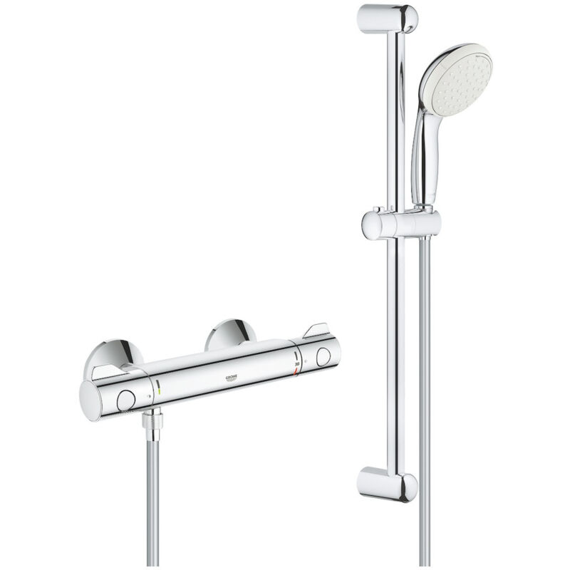 foto del prodotto grohe grohtherm 800 miscelatore termostatico per doccia 1 2 con set doccia, cromo 34565001 