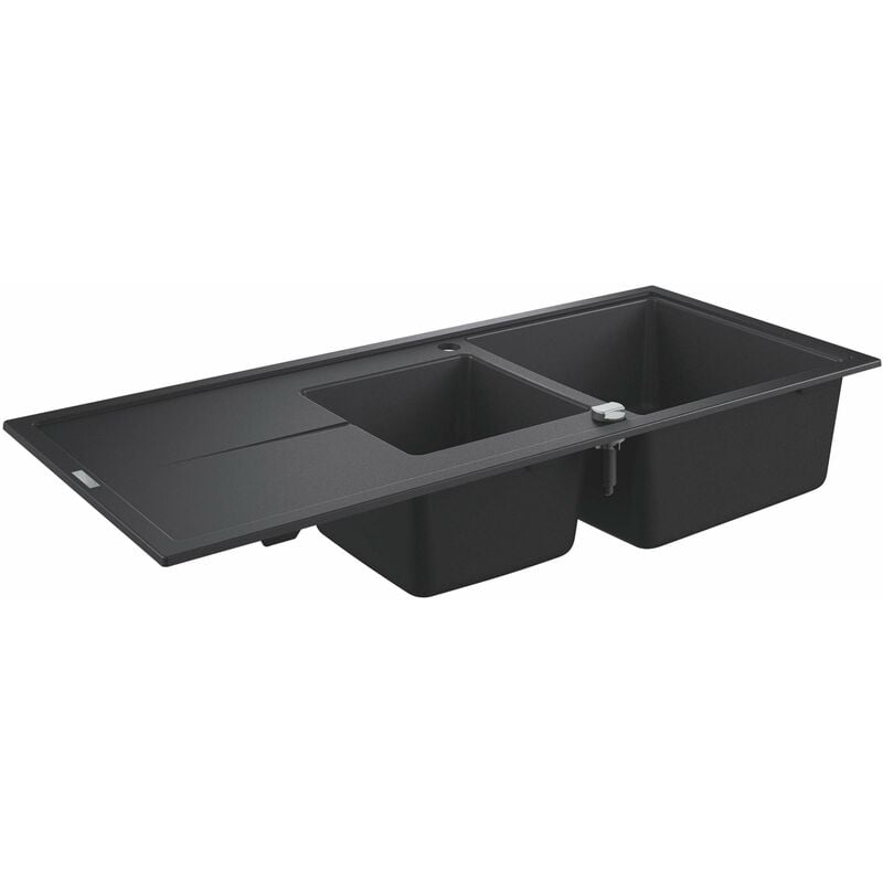 foto del prodotto grohe lavelli lavello composito k400 con scarico automatico, 116x50 cm, granito nero 31643ap0