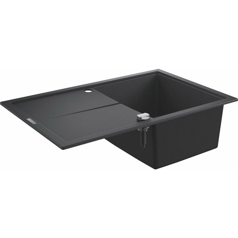foto del prodotto grohe lavelli lavello composito k400 con scarico automatico, 78x50 cm, granito nero 31639ap0