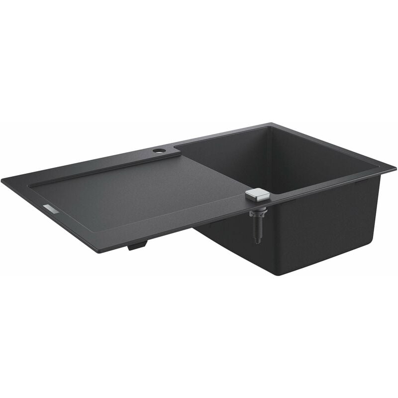 foto del prodotto grohe lavelli lavello composito k500 con scarico automatico, 86x50 cm, granito nero 31644ap0