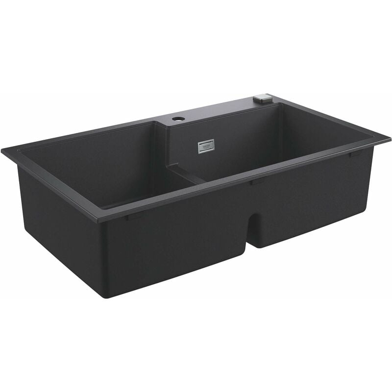 foto del prodotto grohe lavelli lavello composito k500 con scarico automatico, 86x50 cm, granito nero 31649ap0