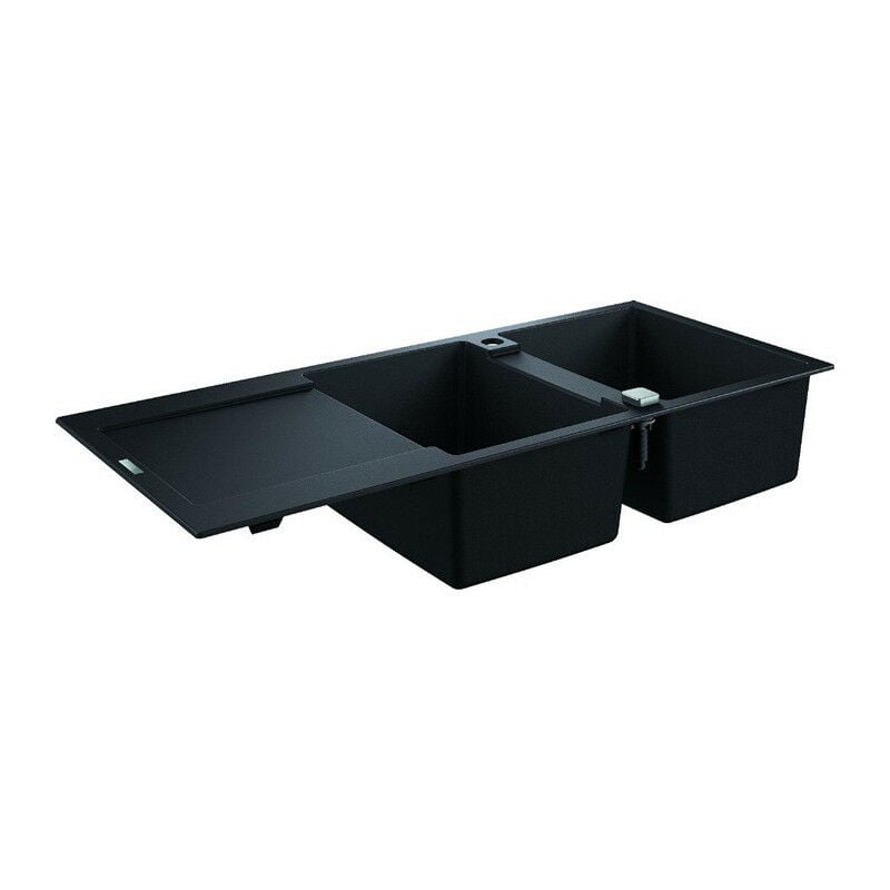 foto del prodotto grohe lavello k500 31647 2 vasche 1160x500mm con granito nero atf destro sinistro