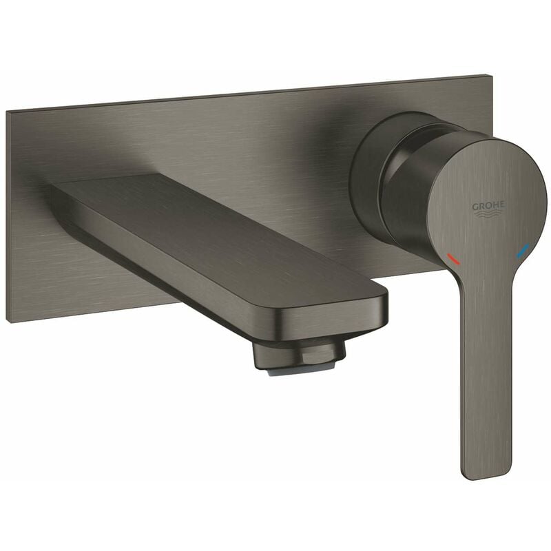 foto del prodotto grohe lineare miscelatore ad incasso per lavabo, montaggio a 2 fori, hard graphite spazzolata 19409al1
