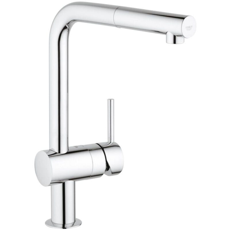 foto del prodotto grohe minta miscelatore da cucina con rotazione a 360 e doccetta, cromo 32168000 