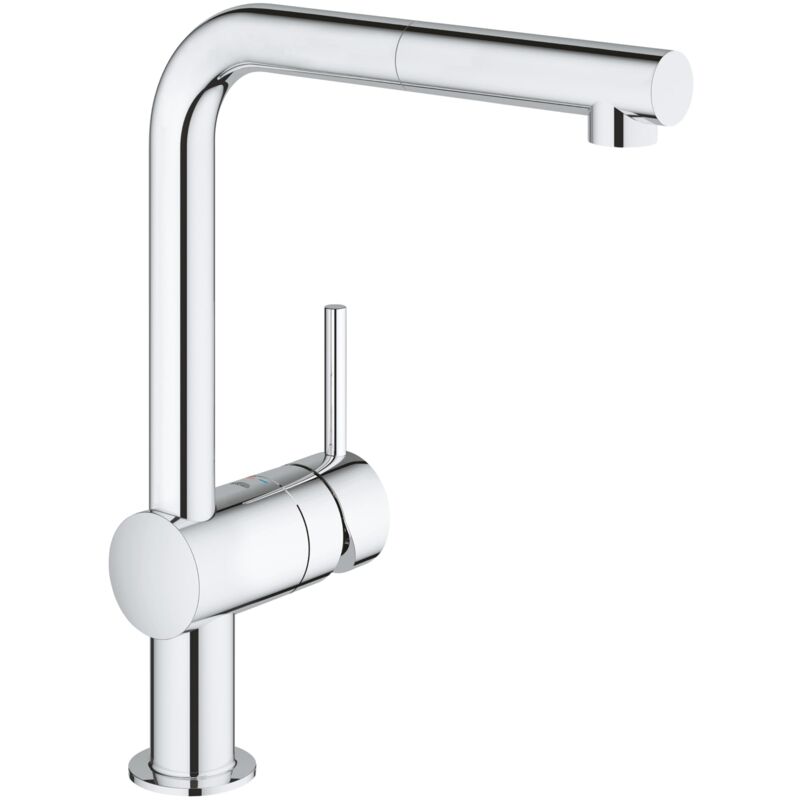 foto del prodotto grohe minta rubinetto da cucina a bassa pressione con doccetta estraibile bocca a l 328 mm, raggio di rotazione 360 , cartuccia in ceramica 46
