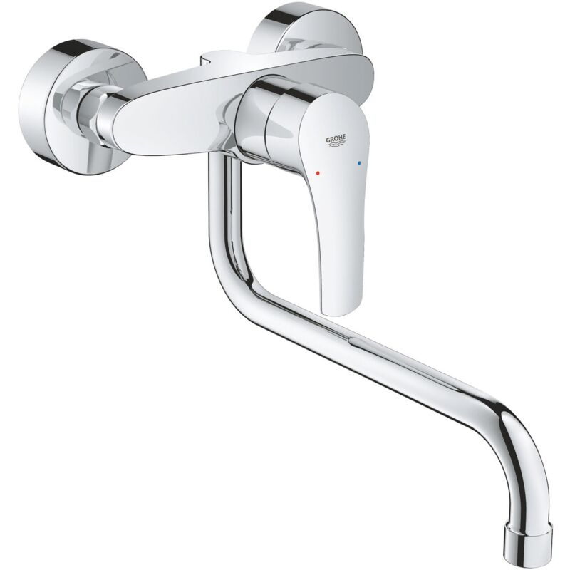 foto del prodotto grohe miscelatore lavello a parete eurosmart bocca girevole cromo
